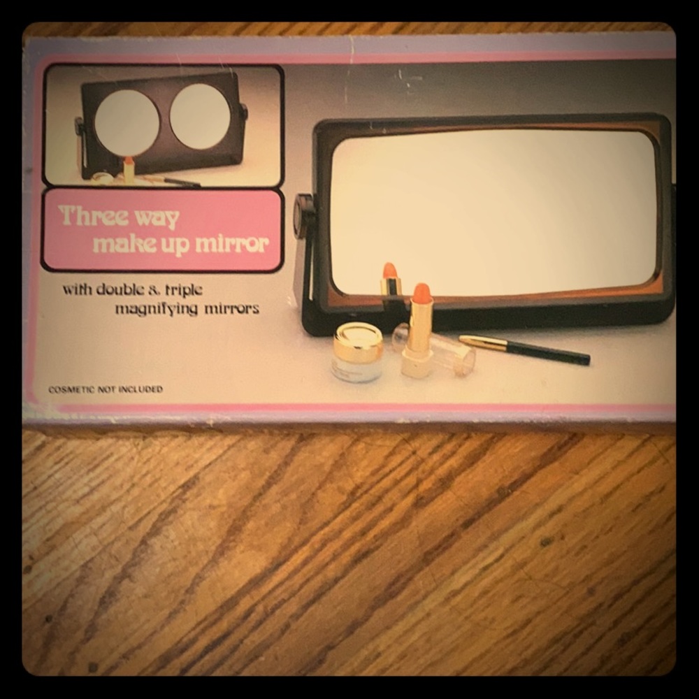 Three way make up mirror